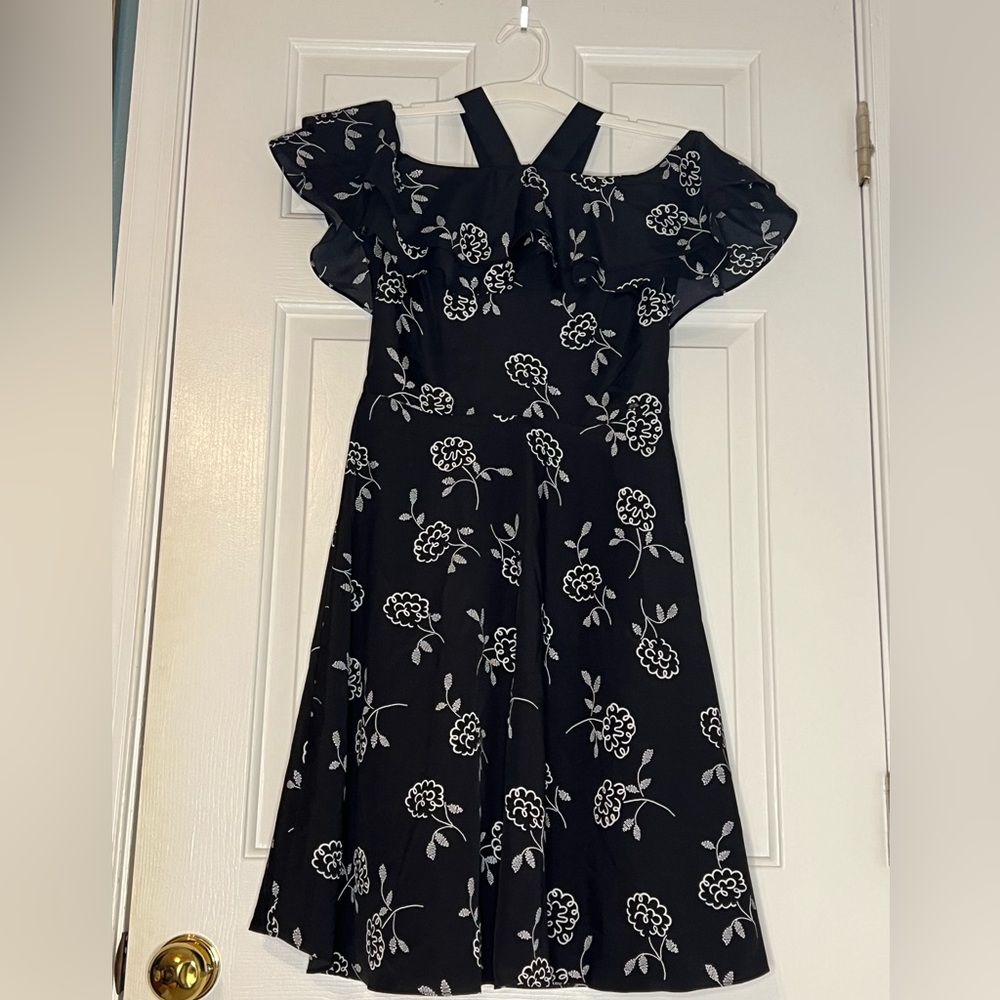 Armani Exchange Floral Print A-line Dress with Halter Neckline